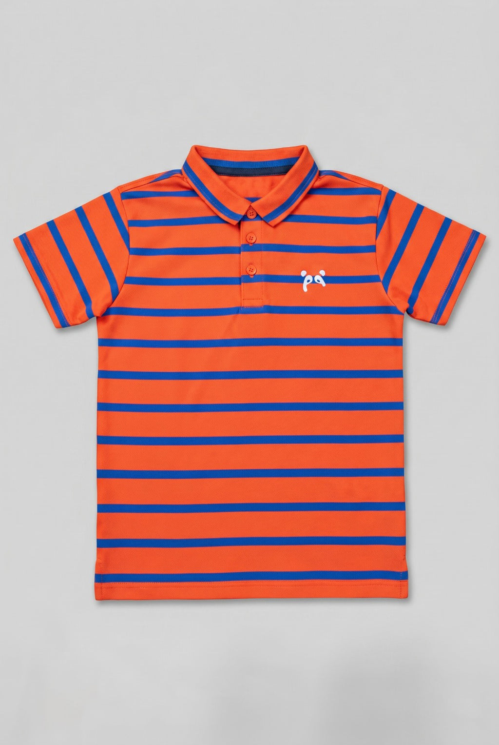 Orange With Blue Stripes Polo For Boys