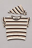 White With Brown Stripe Bib T-shirt Top For Girls