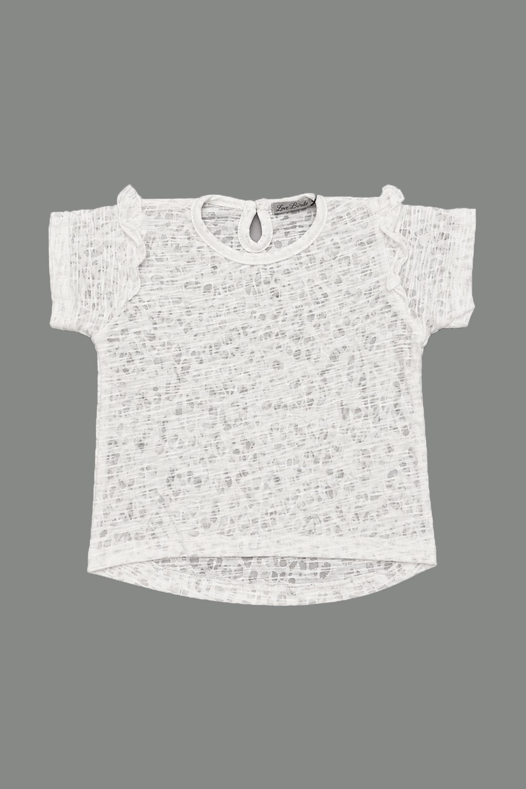 White Burnout T-shirt Top For Girls