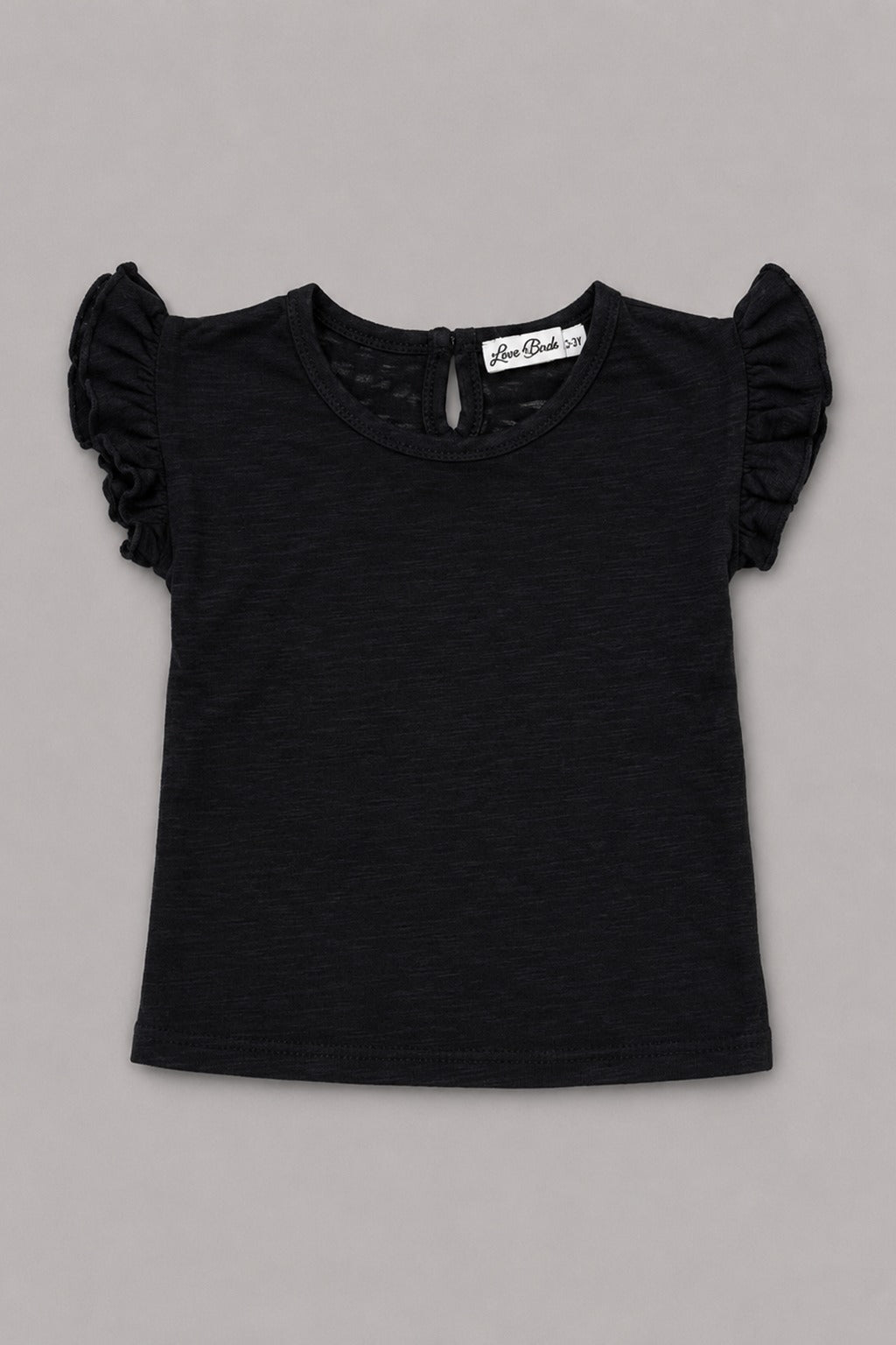 Black Ruffle T-shirt Top For Girls Main image
