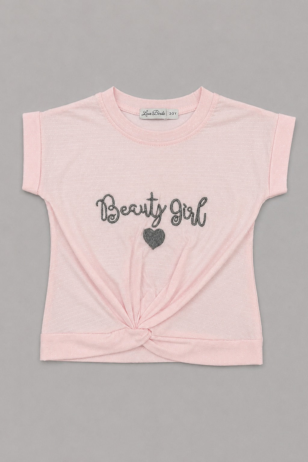 Baby Pink Beauty Girl Knot T-shirt Top For Girls Main image