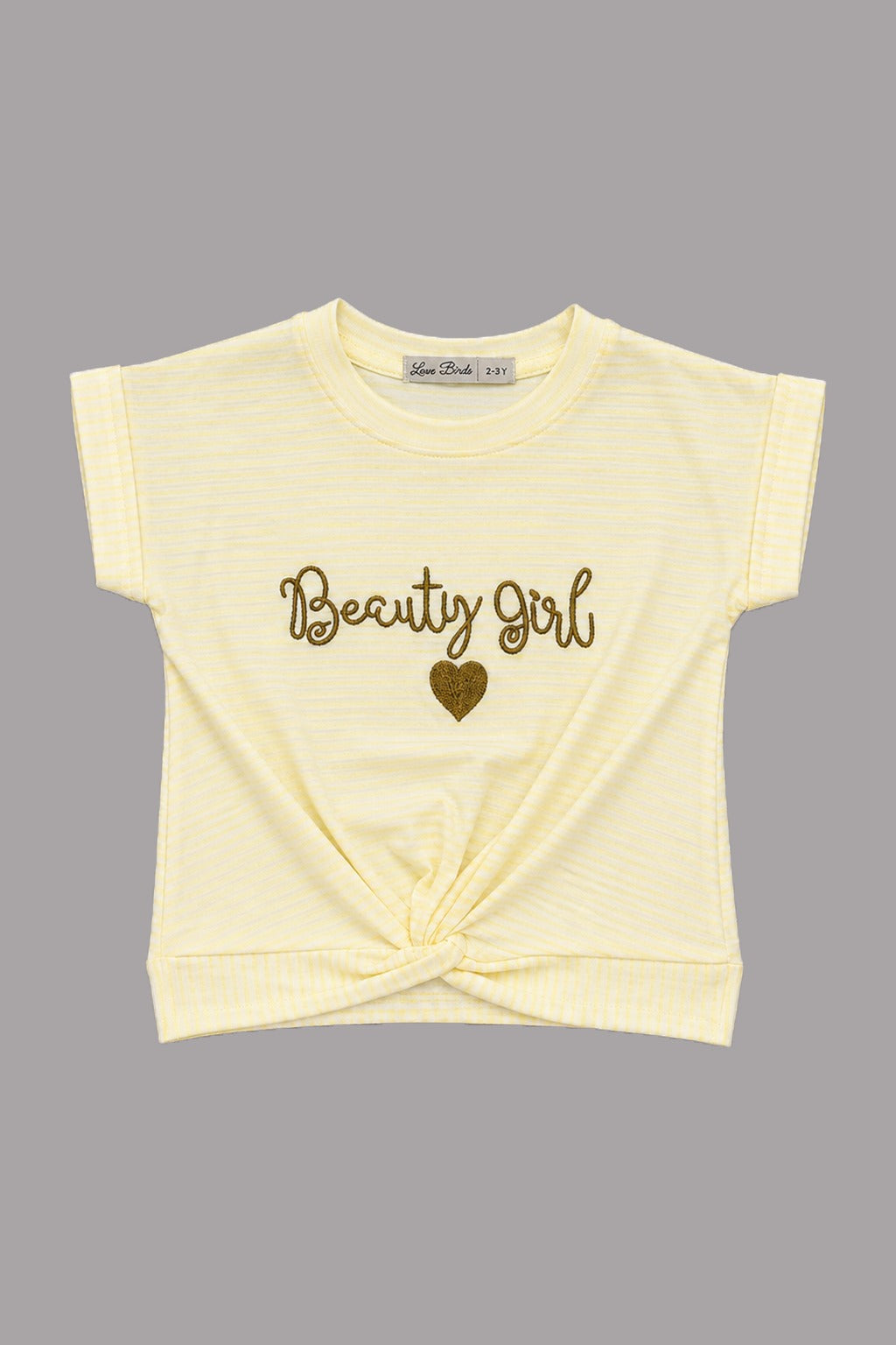 Yellow Beauty Girl Knot T-shirt Top For Girls Main image
