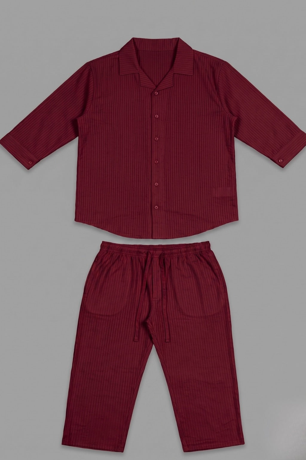 Green Co-ord Ribbed Fabric Suit For Women Main image