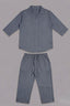 Blue Co-ord Ribbed Fabric Suit For Women