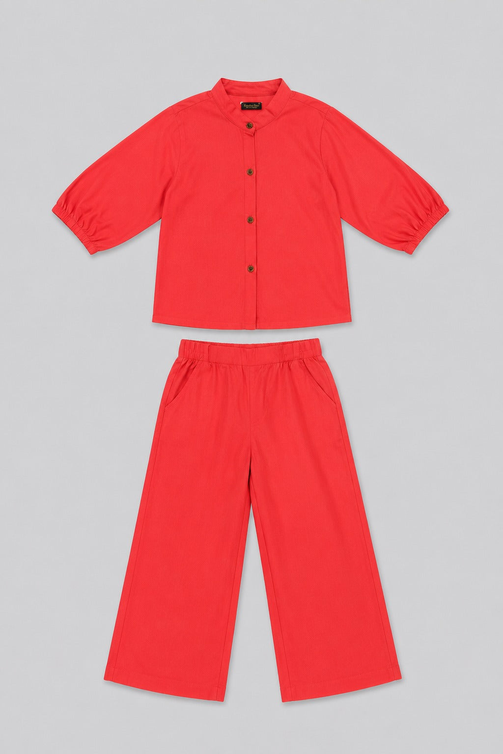 Peach Plain Linen Fabric Suit For Girls