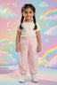 Pink Rainbow Print Pocket Pajama For Girls