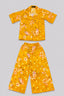 Yellow Flowers Print Cotton Suit For Girls