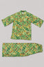 Green Flowers Print Cotton Suit For Girls