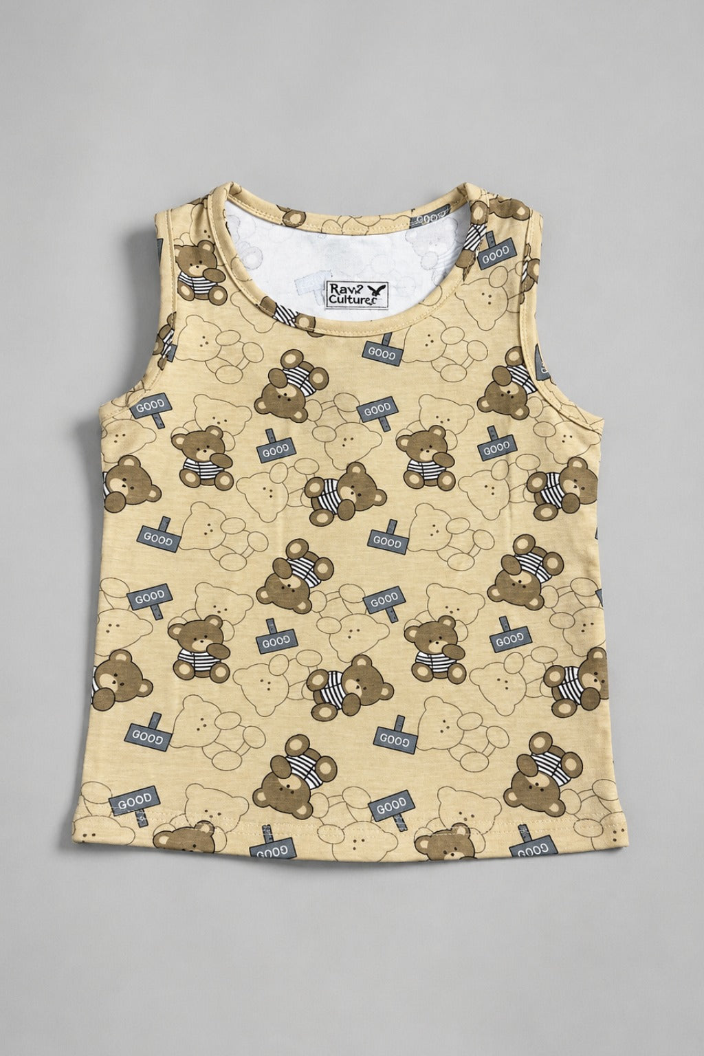 Brown Bear Print Sando For Summers Main image