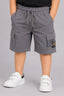 Grey Double Pocket Print Jersy Fabric Shorts