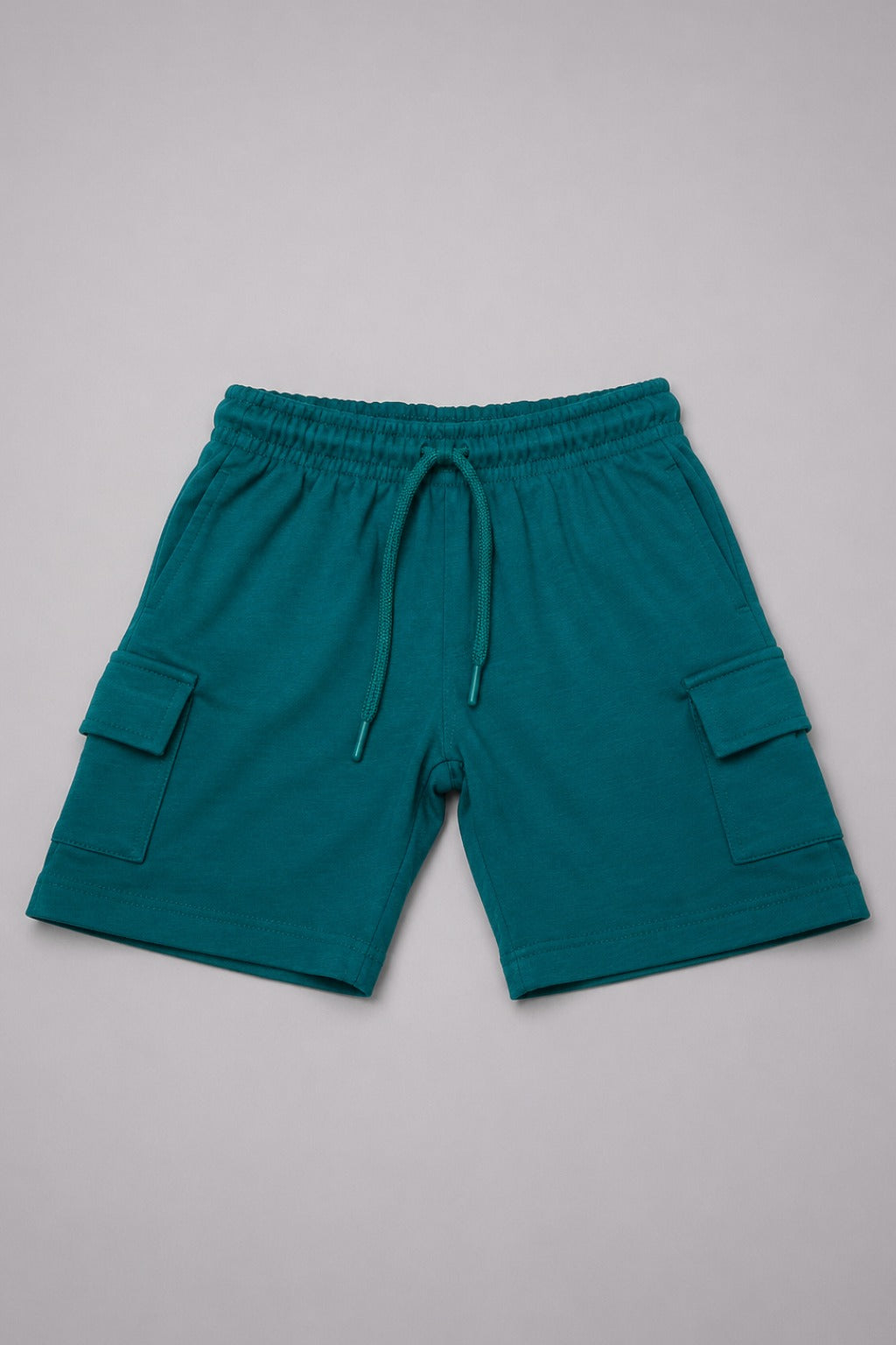 Teal Blue Double Pocket Jersy Fabric Shorts