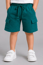 Teal Blue Double Pocket Jersy Fabric Shorts