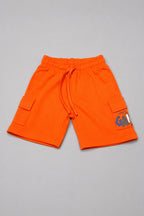 Orange Double Pocket Jersy Fabric Shorts