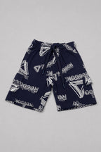 Blue Print Jersy Fabric Shorts