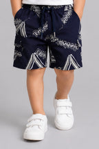 Blue Print Jersy Fabric Shorts