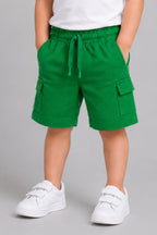 Green Double Pocket Jersy Fabric Shorts