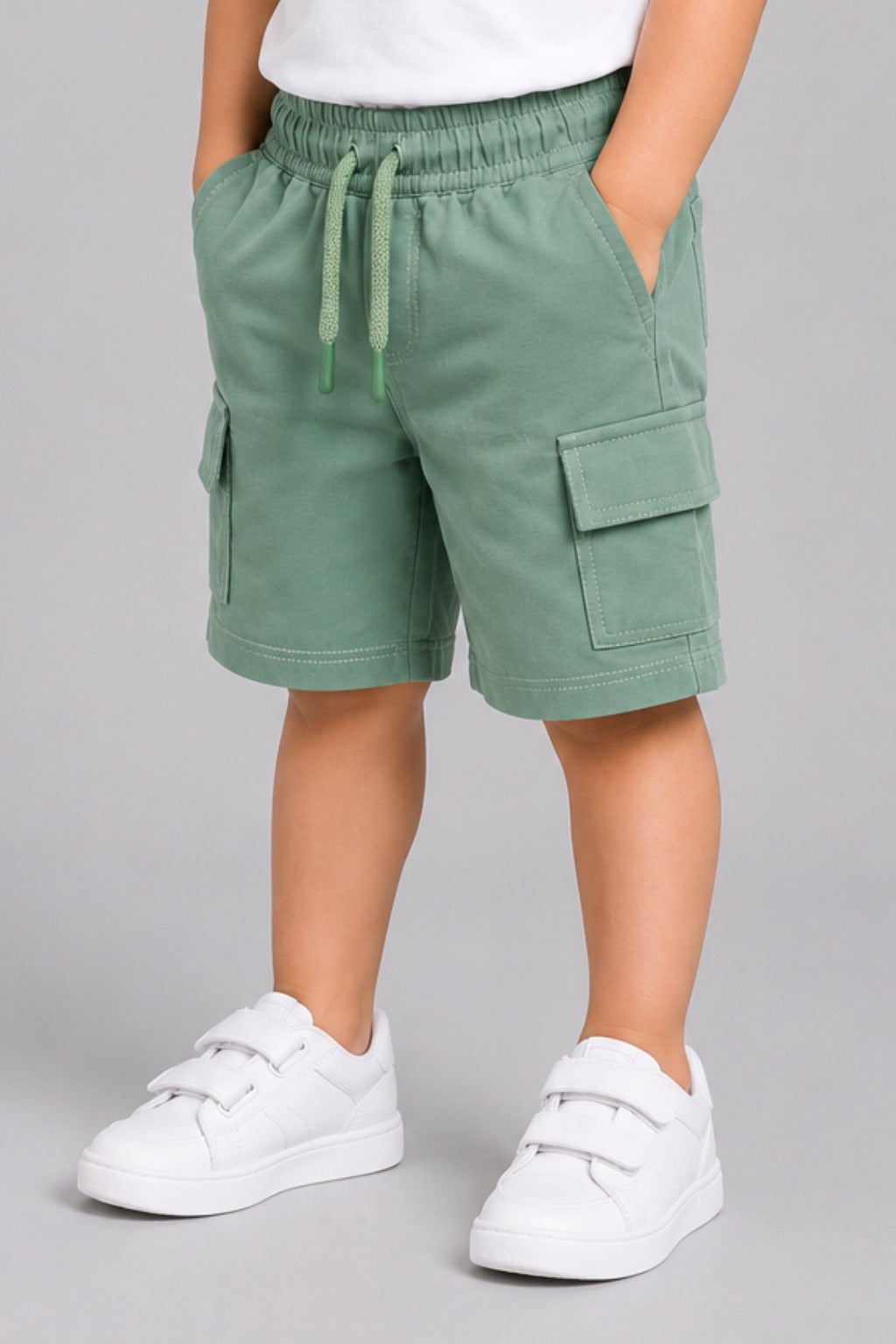 Light Blue Double Pocket Jersy Fabric Shorts