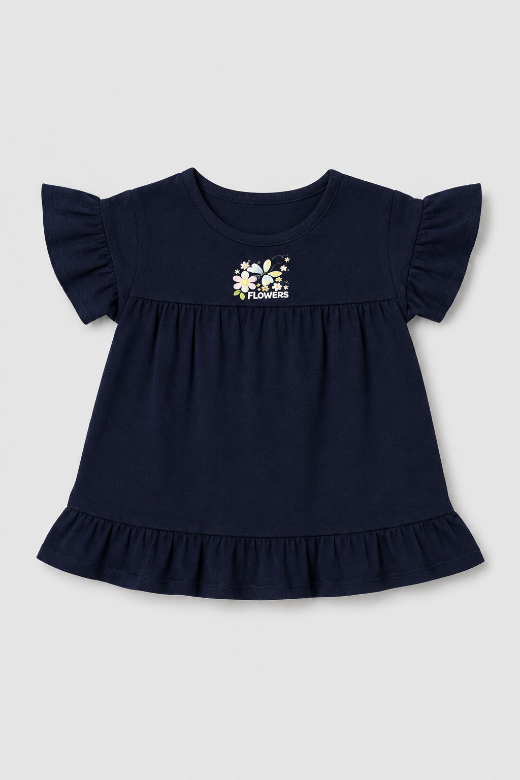 Navy Blue Flowers T-shirt Top