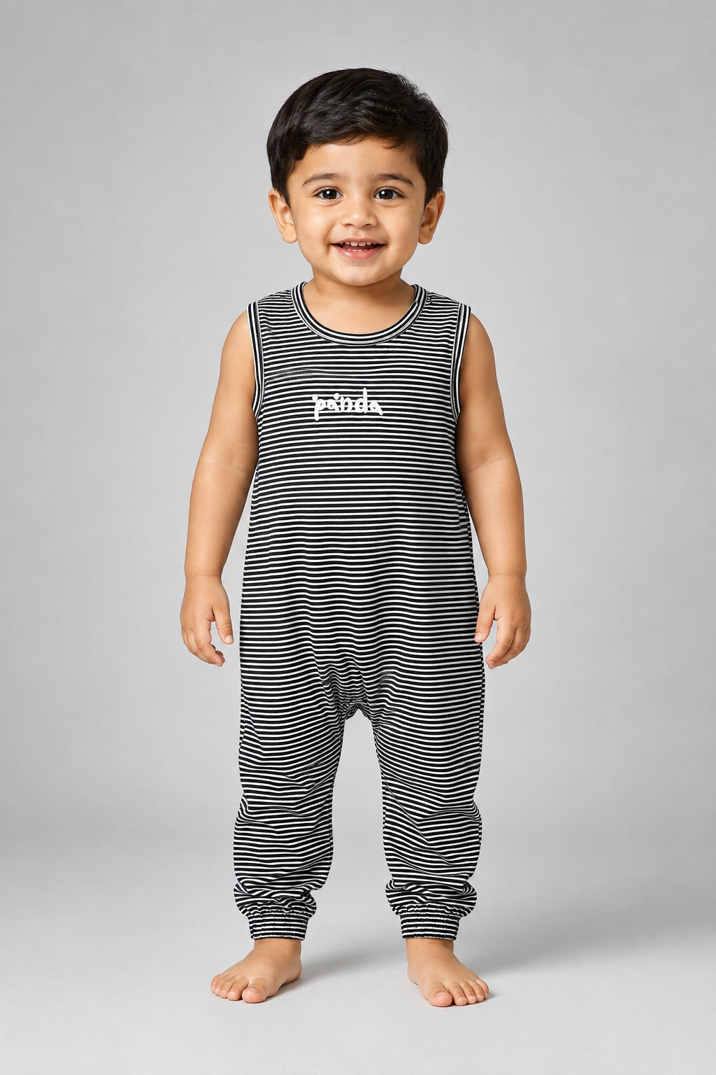 Black & White Stripes Full Body Romper