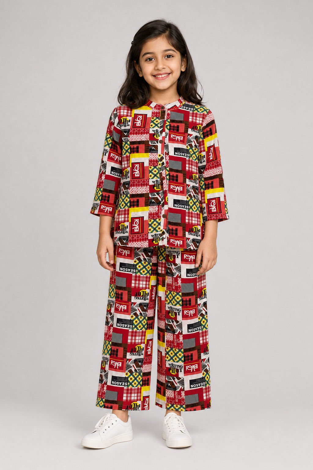 Multi Season Print Co-Ord Linen Fabric Suit
