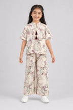 Purple Flowers Print Co-Ord Linen Fabric Suit