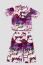 Purple Print Co-Ord Linen Fabric Suit