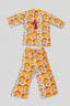 Orange Print Co-Ord Linen Fabric Suit