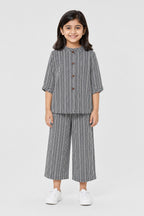 Black Lines Print Co-Ord Linen Fabric Suit
