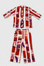 Red & White Print Co-Ord Linen Fabric Suit