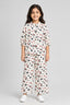 Black Cherry Print Co-Ord Linen Fabric Suit