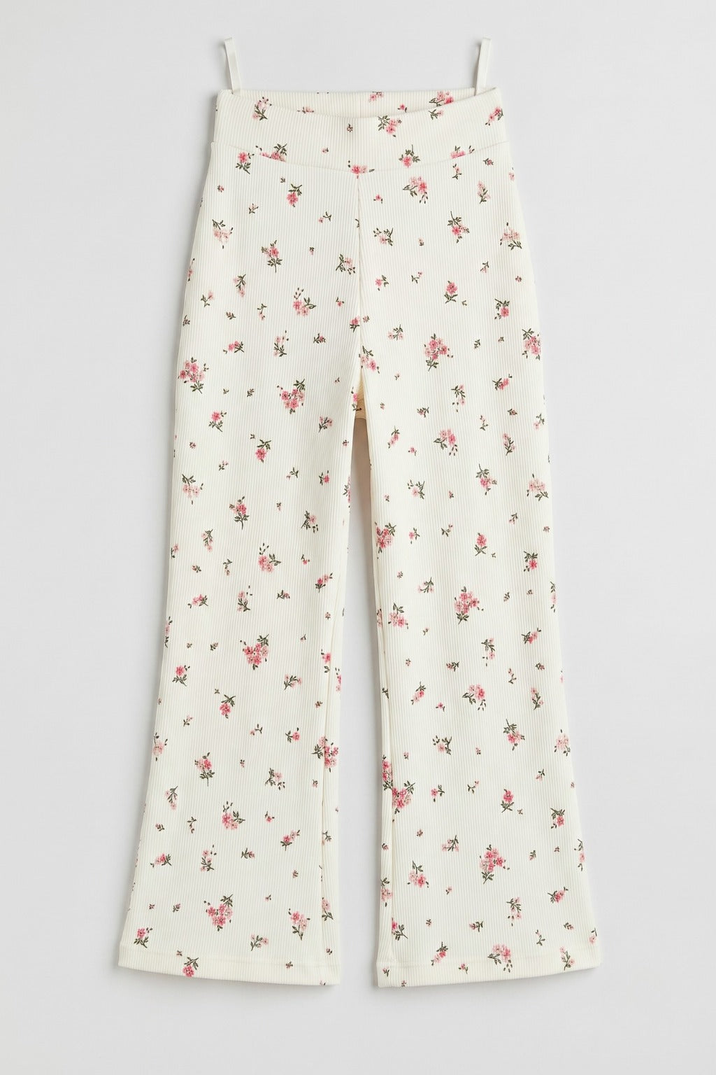 Pink Flowers Print Ribbed Fabric Flapper Main image