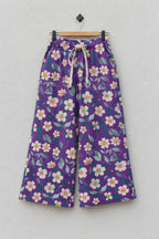 Purple Flowers Print Jersy Fabric Flapper