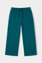 Teal Blue Line Jersy Fabric Pajama