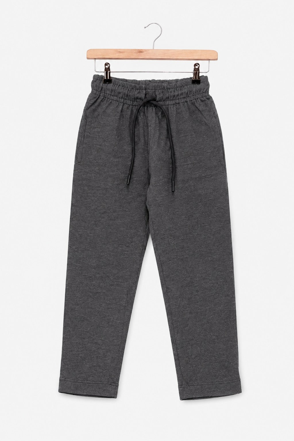 Charcoal Grey Plain Jersy Fabric Trouser