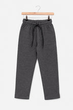Charcoal Grey Plain Jersy Fabric Trouser