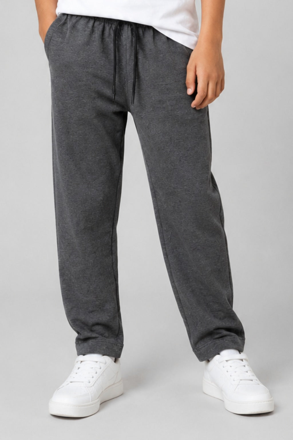 Charcoal Grey Plain Jersy Fabric Trouser