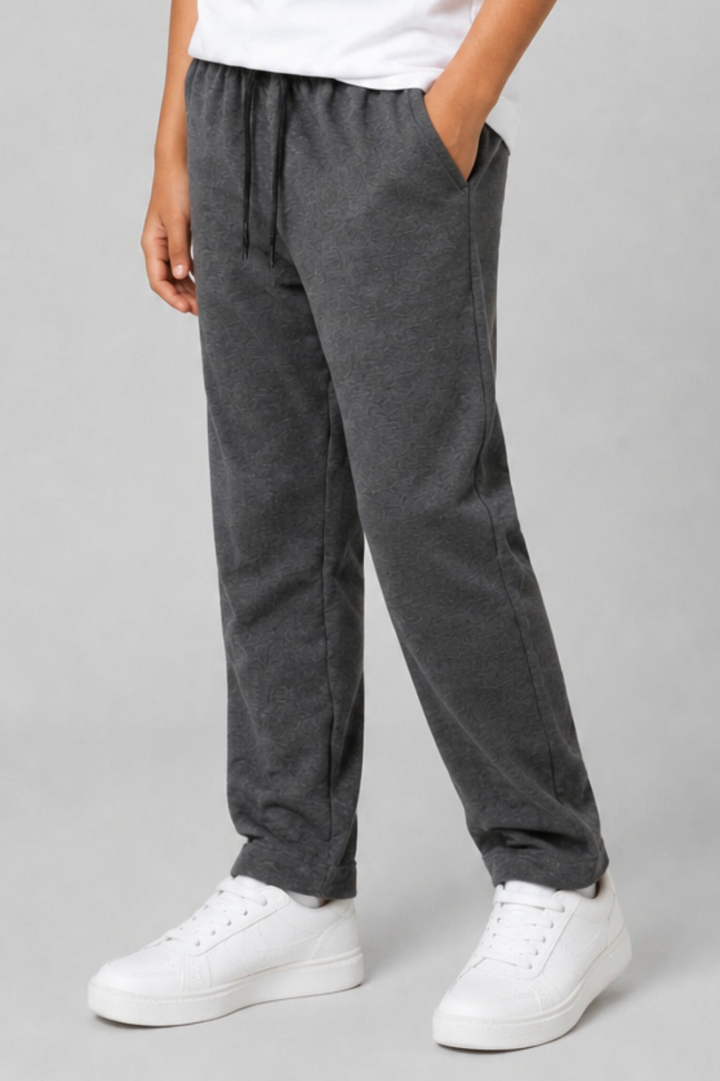 Charcoal Grey Plain Jersy Fabric Trouser
