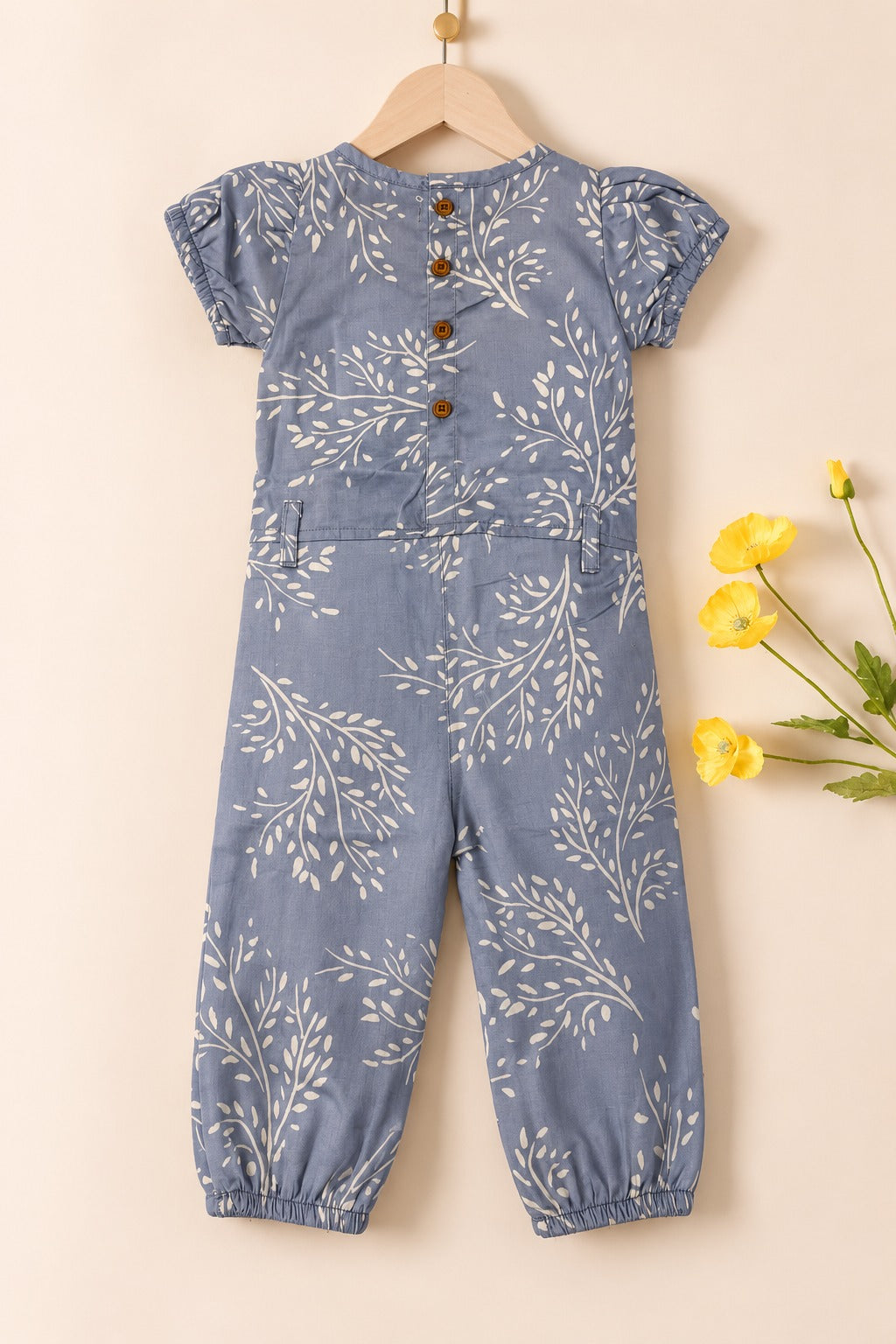 Blue Flowers Cotton Jump Suit
