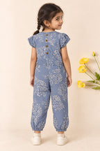 Blue Flowers Cotton Jump Suit