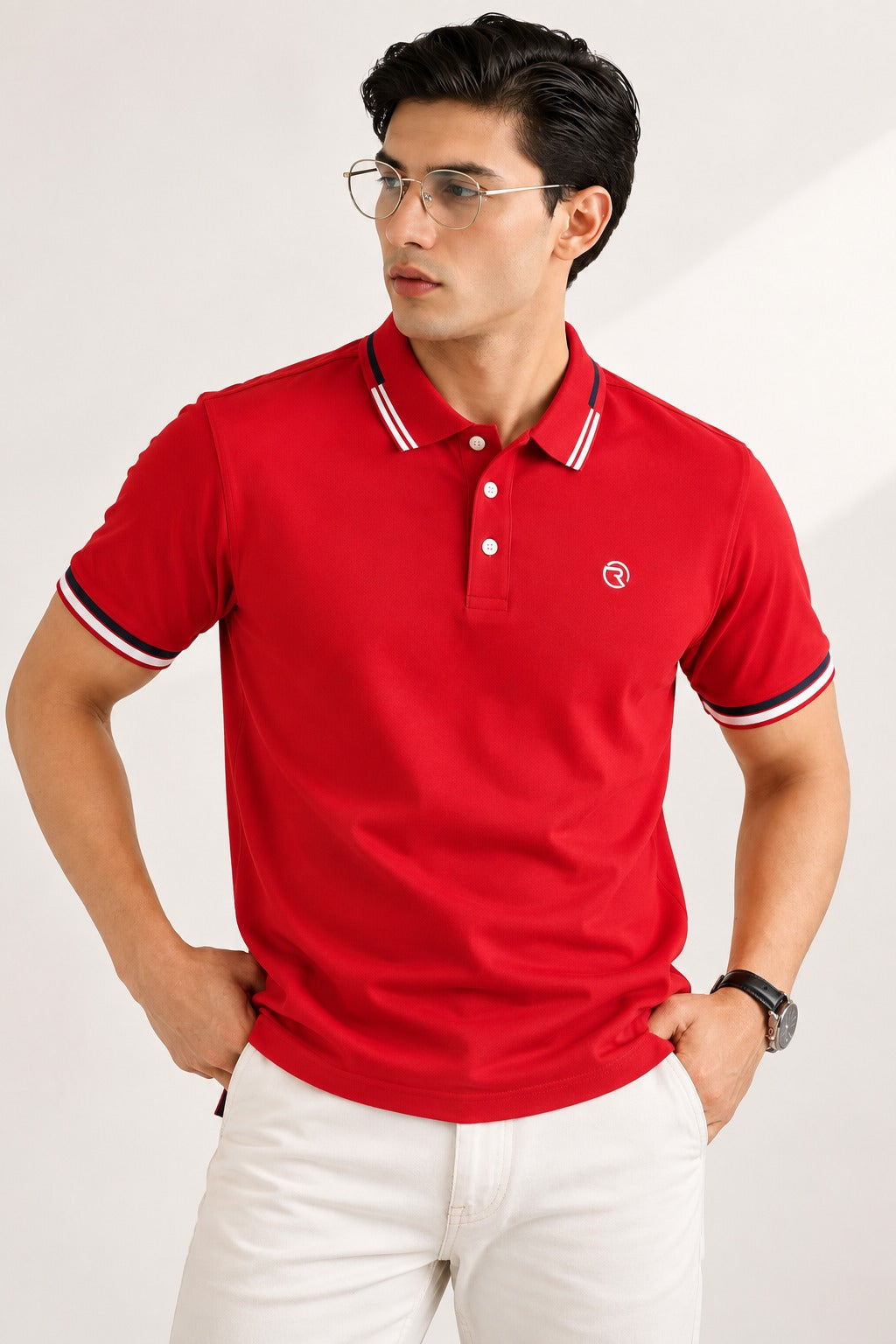 Plain Red Relax Fit Polo