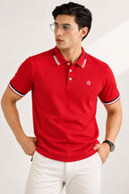 Plain Red Relax Fit Polo