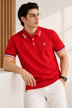 Plain Red Relax Fit Polo