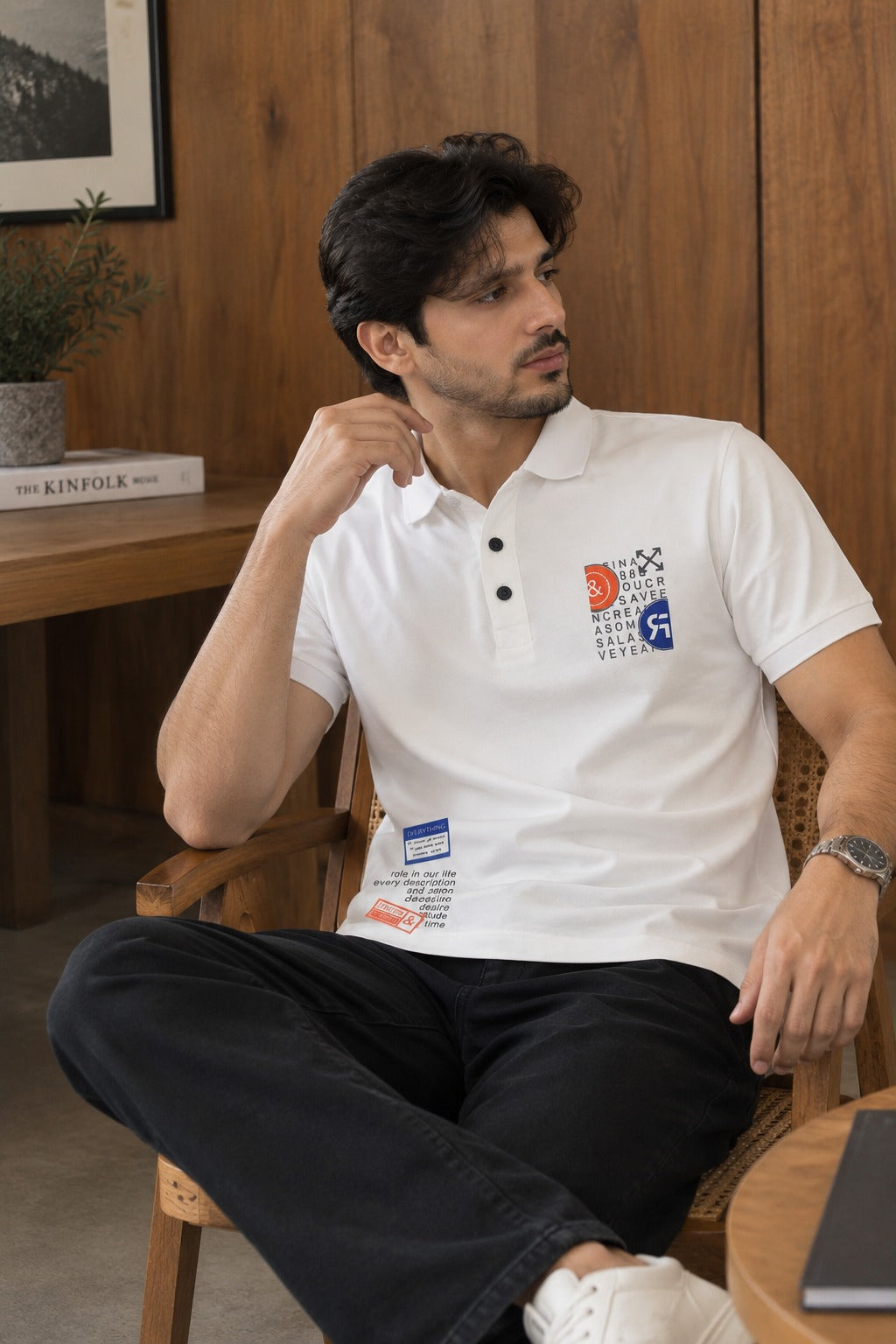 White Stastny Relax Fit Polo