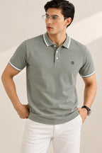 Grey PK Fabric Polo For Mens