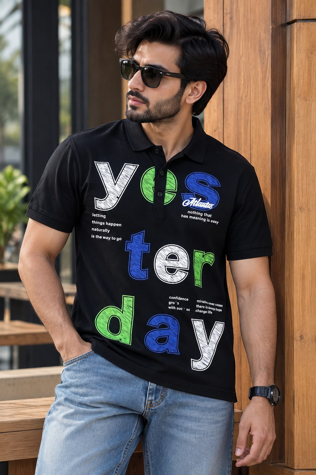 Black Yesterday Relax Fit Polo