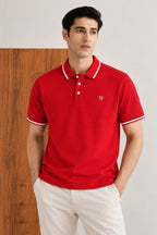 Red Collar Relax Fit Polo