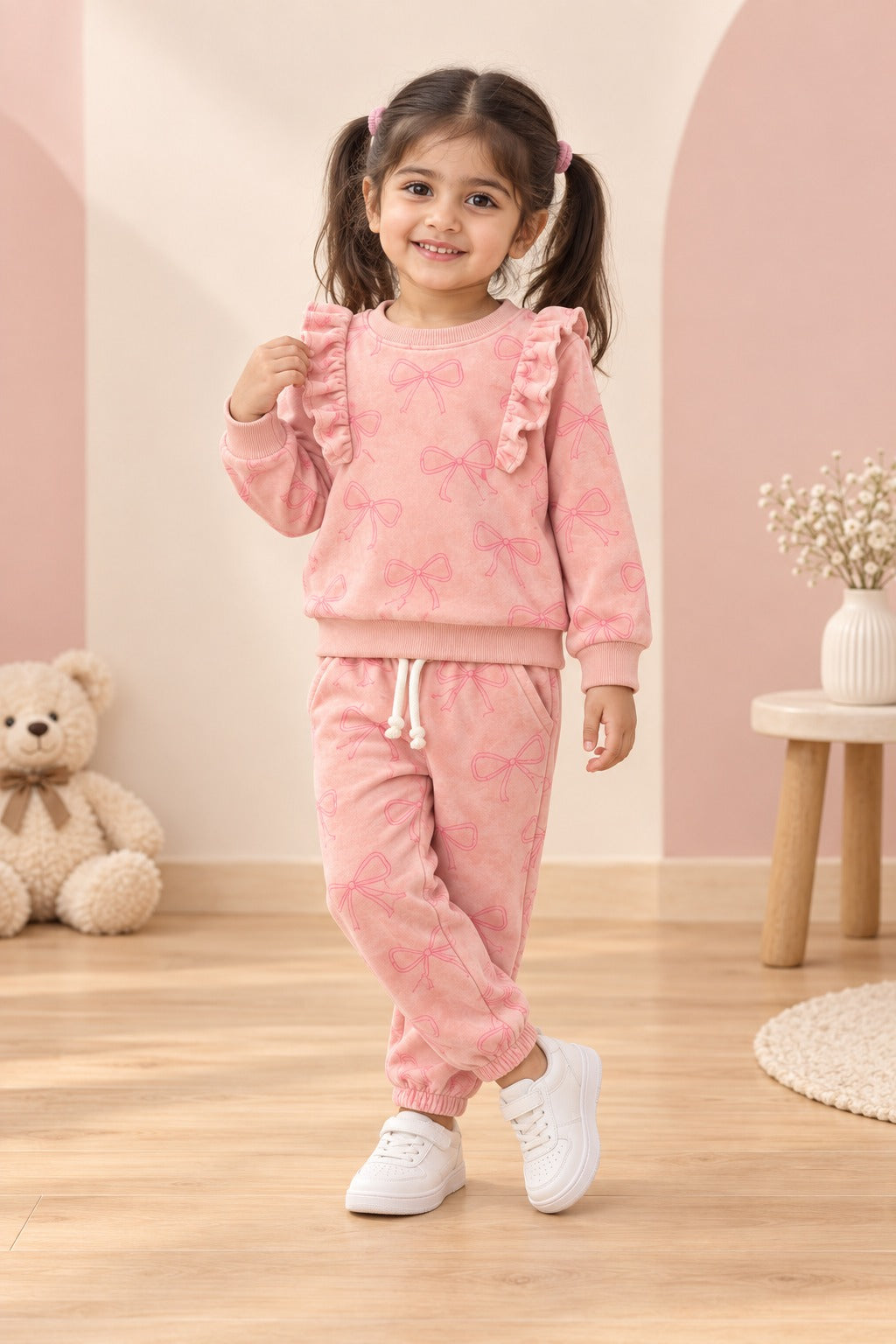 Pink Fril Bow Cozy Luxe Suit Main image