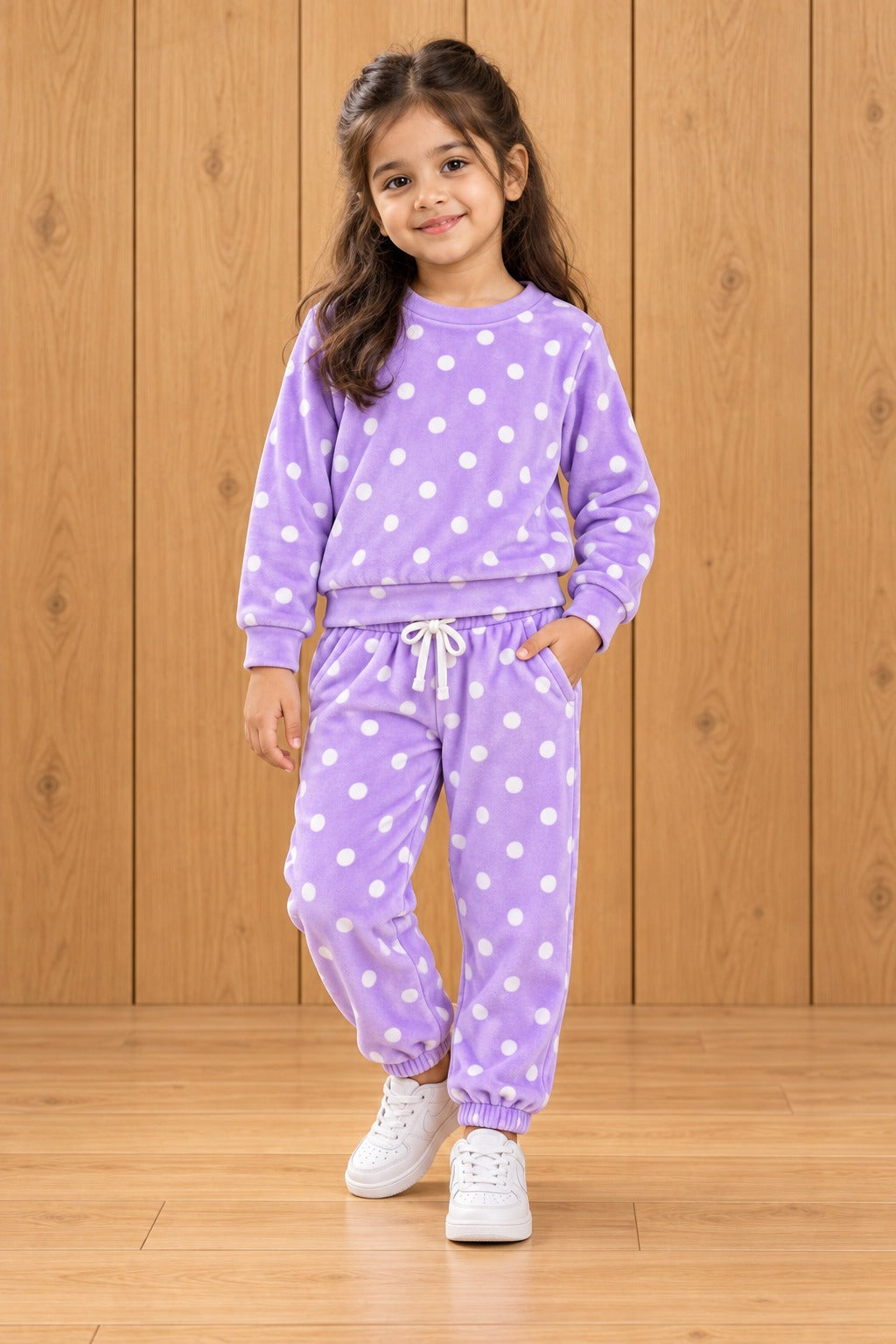 Purple Polka Dots Cozy Luxe Suit Main image