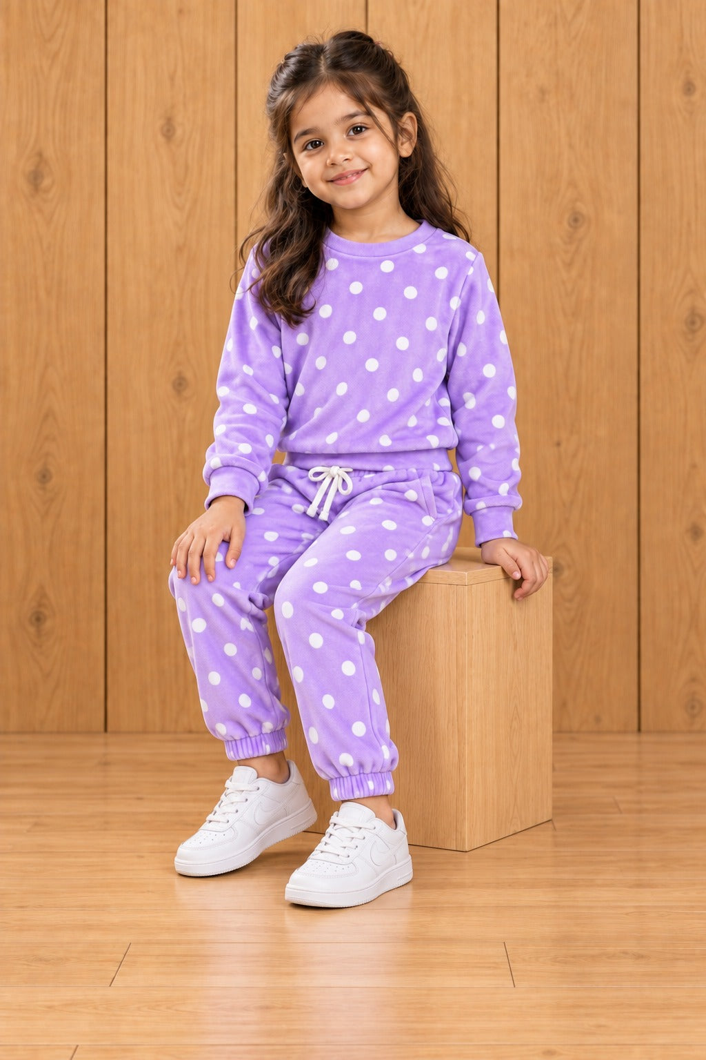 Purple Polka Dots Cozy Luxe Suit