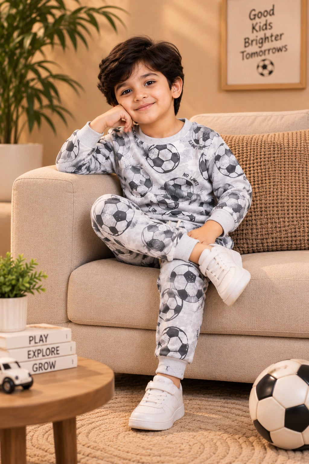 Grey Foot Ball Cozy Luxe Suit